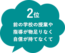 前の学校の授業や指導が物足りなく自信が持てなくて